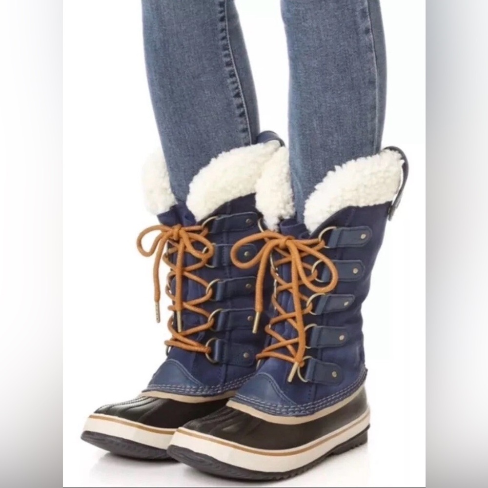 Sorel Joan Sherpa Boots Women’s Size 7 New Blue Winter Warm